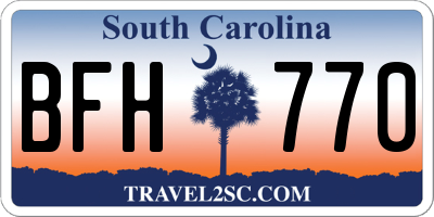 SC license plate BFH770