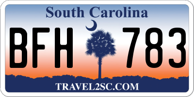 SC license plate BFH783