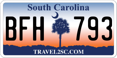 SC license plate BFH793