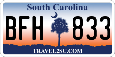 SC license plate BFH833