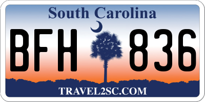 SC license plate BFH836