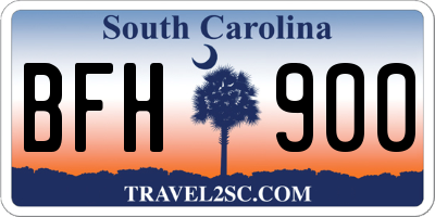 SC license plate BFH900