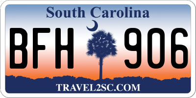 SC license plate BFH906