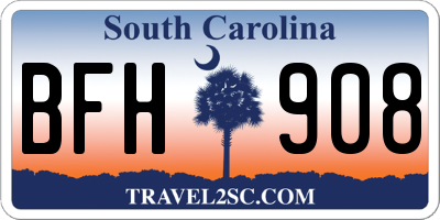 SC license plate BFH908