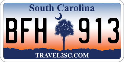 SC license plate BFH913