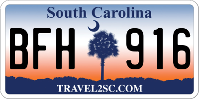 SC license plate BFH916
