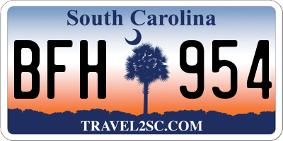SC license plate BFH954