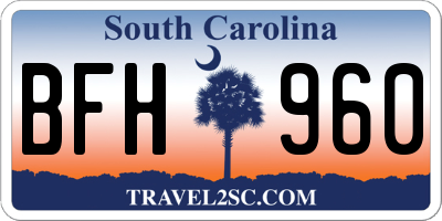 SC license plate BFH960