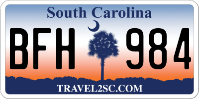 SC license plate BFH984