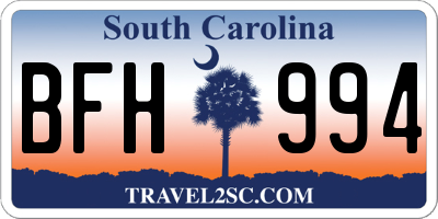 SC license plate BFH994