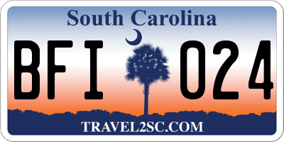 SC license plate BFI024