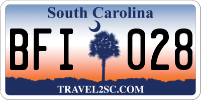 SC license plate BFI028