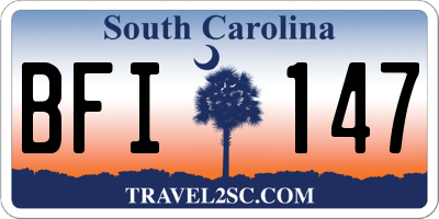 SC license plate BFI147