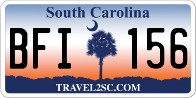 SC license plate BFI156