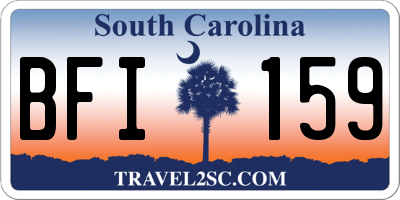 SC license plate BFI159