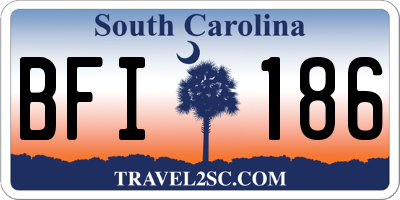 SC license plate BFI186
