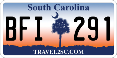 SC license plate BFI291