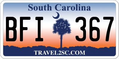 SC license plate BFI367