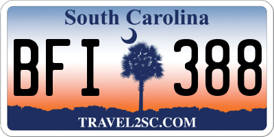 SC license plate BFI388