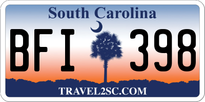 SC license plate BFI398