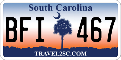SC license plate BFI467