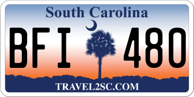 SC license plate BFI480