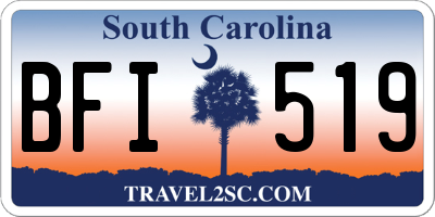 SC license plate BFI519