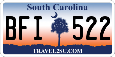SC license plate BFI522
