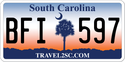SC license plate BFI597