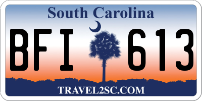 SC license plate BFI613