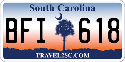 SC license plate BFI618