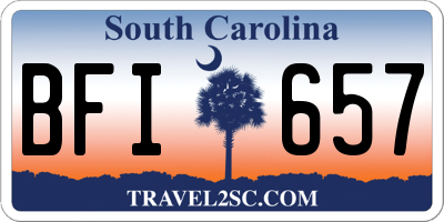 SC license plate BFI657