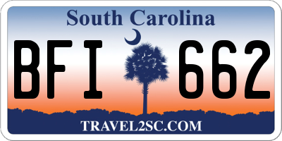 SC license plate BFI662