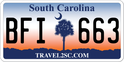 SC license plate BFI663