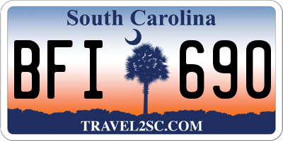 SC license plate BFI690