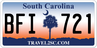 SC license plate BFI721