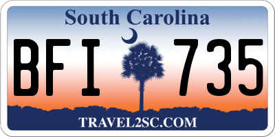 SC license plate BFI735