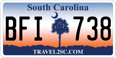 SC license plate BFI738