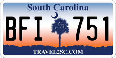 SC license plate BFI751