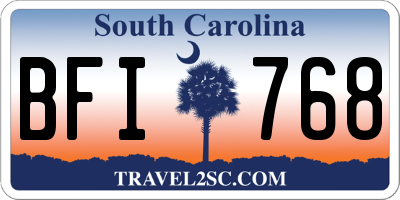 SC license plate BFI768