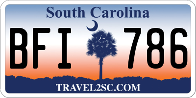 SC license plate BFI786