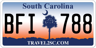 SC license plate BFI788