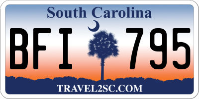 SC license plate BFI795