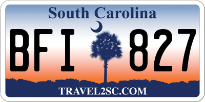 SC license plate BFI827