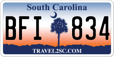 SC license plate BFI834