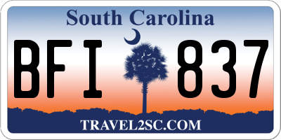 SC license plate BFI837