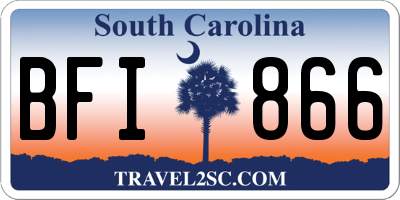SC license plate BFI866