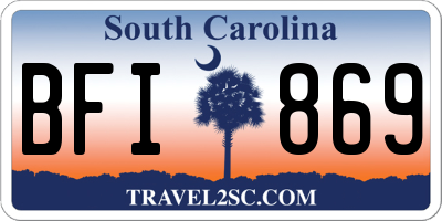 SC license plate BFI869