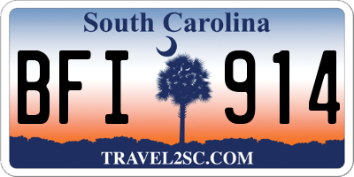 SC license plate BFI914