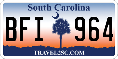 SC license plate BFI964